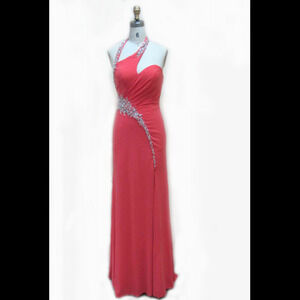 Coral Romance Couture Jersey One Shoulder Grad Prom Dress RM128